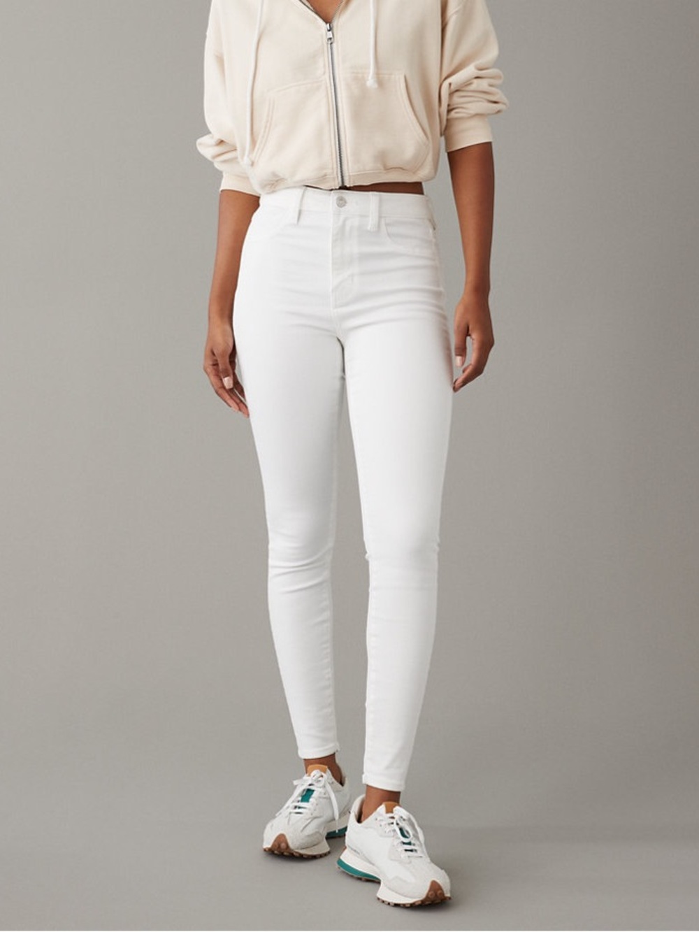 American Eagle Outfitters White Skinny Jeans - High Rise